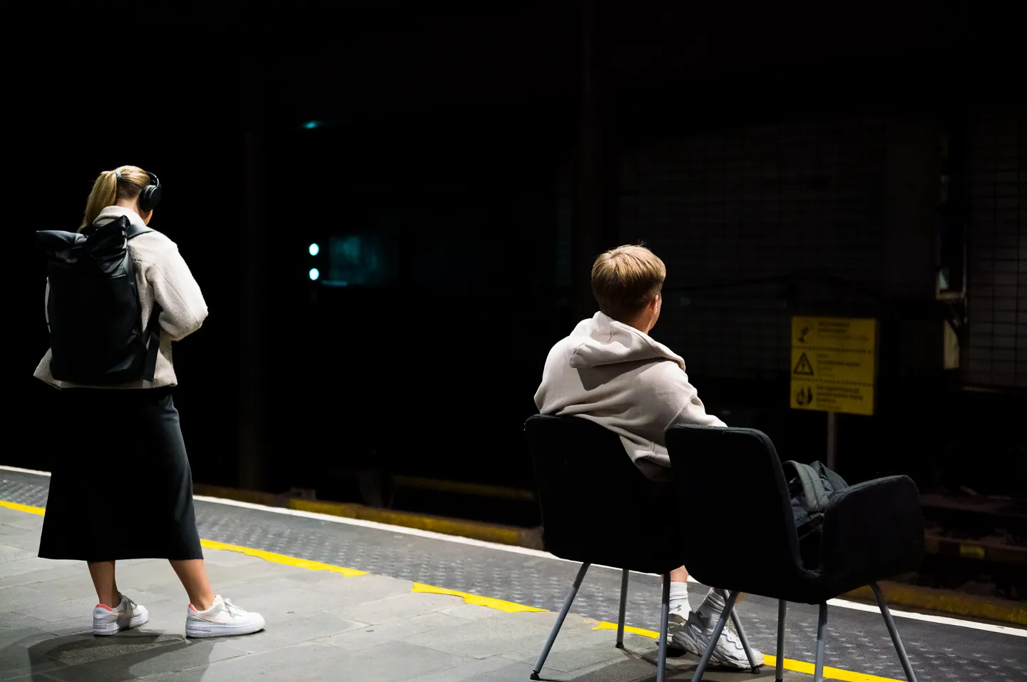 Ledig stol på t-banestasjonen